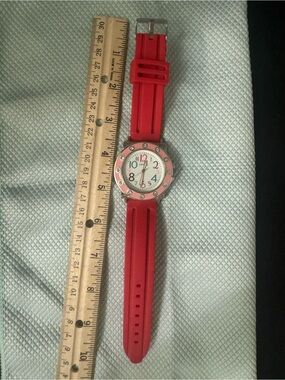 Geneva Red Silicone Strap 16002 Watch